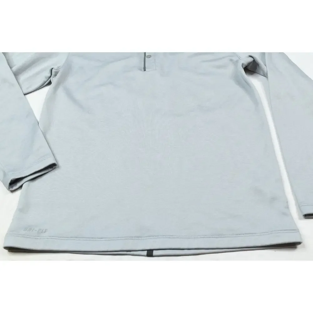 Nike Tiger Woods Snap Pullover Sweater Mens Small Gray Long Sleeve Fleece Golf